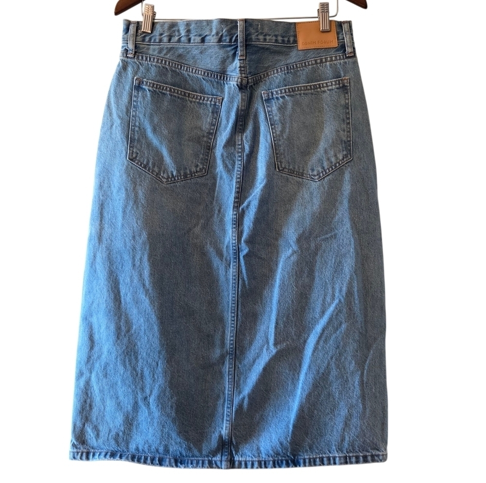 Aritzia Denim Forum The '90s Halle Midi Pockets Jean Women's Denim Skirt Size 31 - Picture 9 of 16